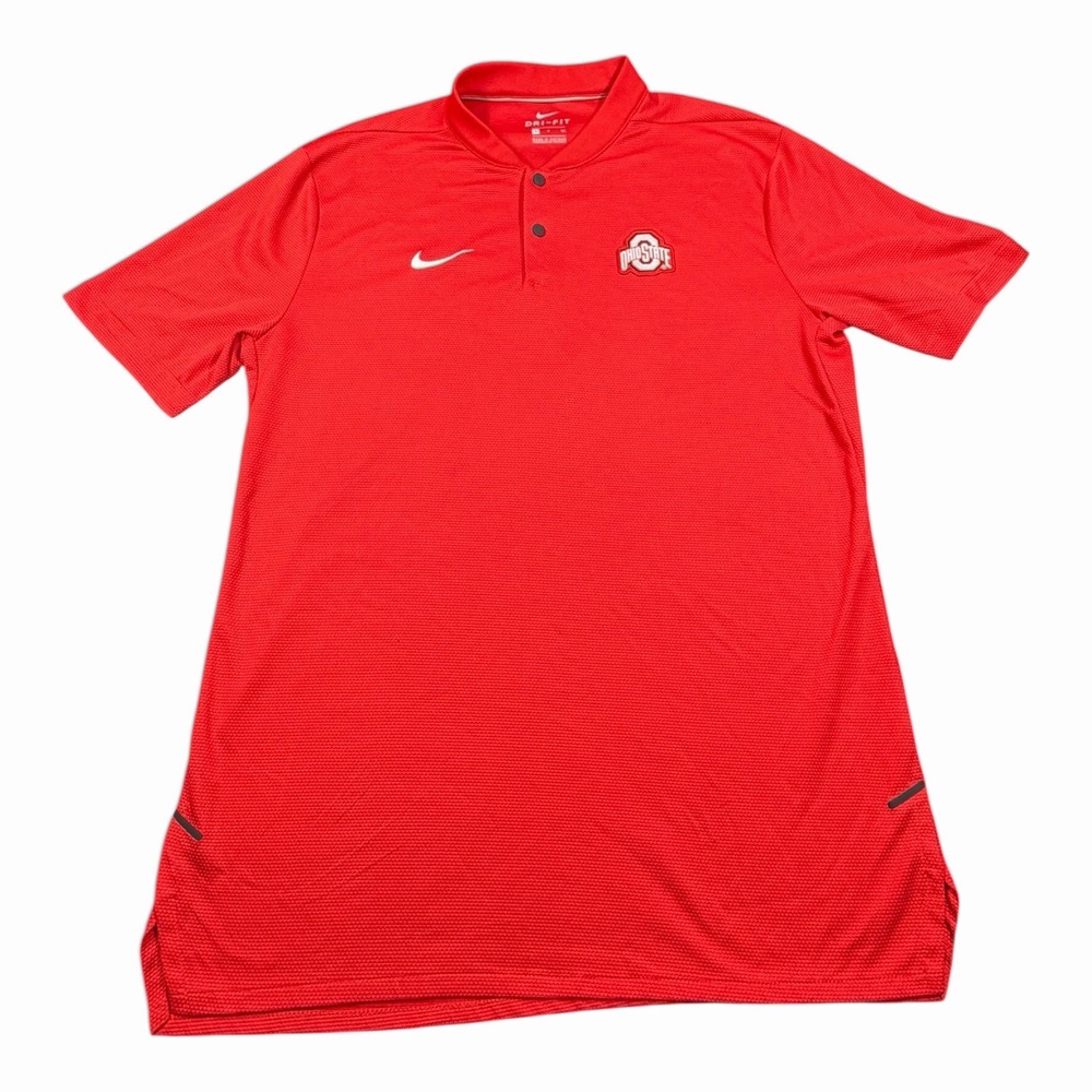 Ohio State Buckeyes Polo Shirt Nike Men's Large Red Dri-Fit Size‎ Small